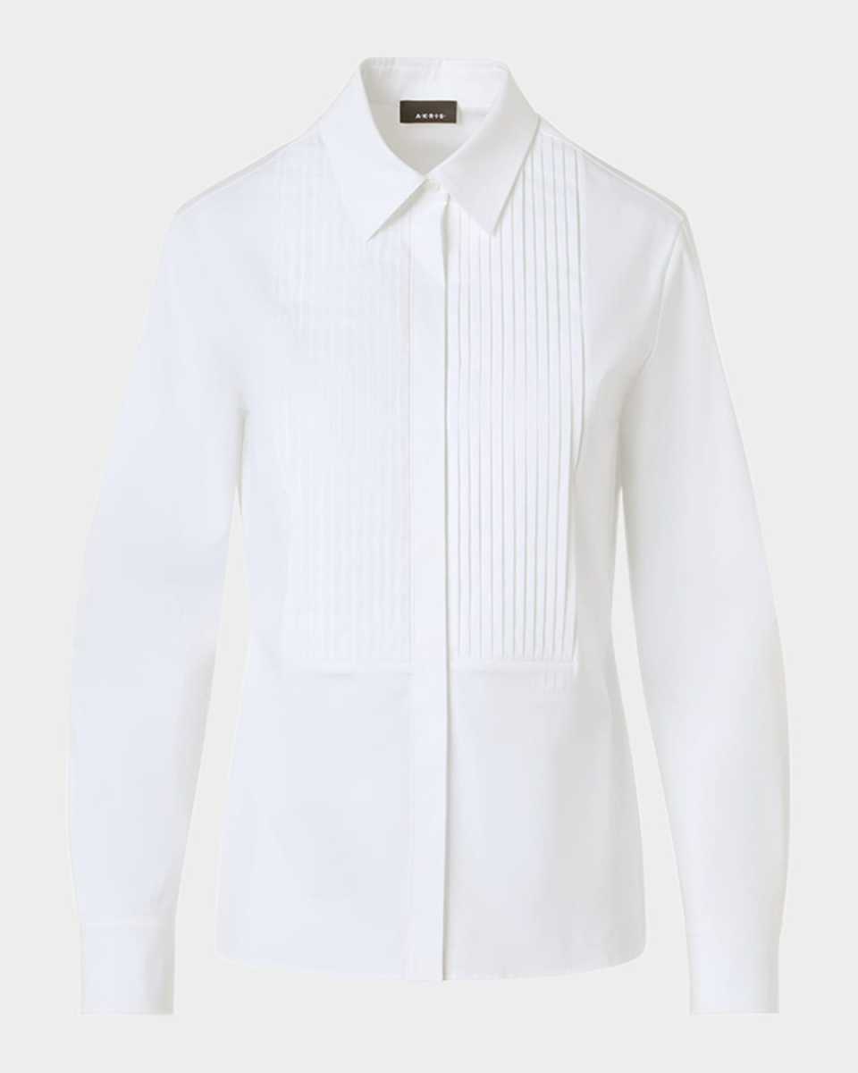 Pleated Bib-Front Shirt